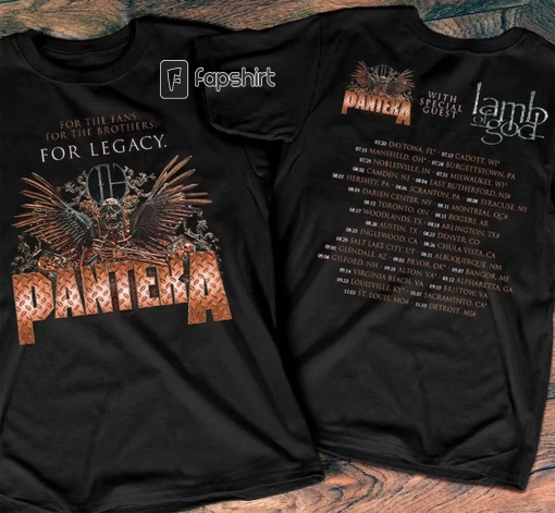 Pantera 2023 Tour With Lamp Of God T-Shirt, Pantera Band Tour Sweatshirt, Music Concert Merch, Pantera Metal Rock Band Tee, Gift For Fan