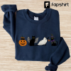 Embroidered Snoopy Halloween Sweatshirt, Hoodie, Snoopy Hug Woodstock Fall Pumpkin Halloween Cartoon Dog Embroidery Crewneck Sweatshirt