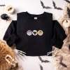 Pumpkin Face Halloween Embroidery Sweatshirt