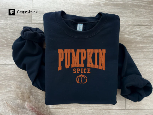 EMBROIDERED Pumpkin Spice Sweatshirt, Fall Sweaters for Him and Her, Sweaters for Fall, Embroidered Sweatshirt, Halloween Sweatshirt Pumpkin