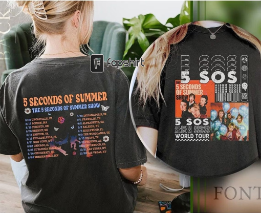 5 Seconds Of Summer Show T-Shirt, 5SOS 2023 World Tour Sweatshirt, Pop Rock Band Merch, Take My Hand Tee, Music Concert Shirt, Gift For Fan