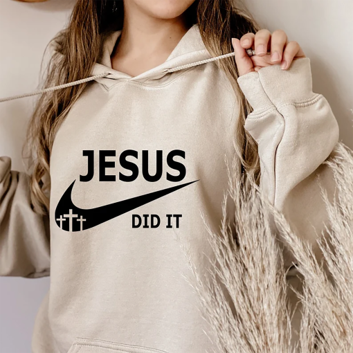 Jesus Did It Sweatshirt, Jesus Sweatshirt, Jesus Did It Sweater, Christian Clothing, Christian Sweatshirt, Faith Cross Sweater, Jesus Hoodie