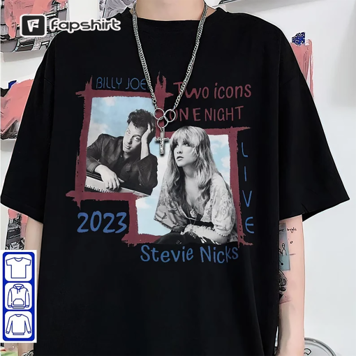 Billy Joel Stevie Nick Two Icons One Night Shirt, Billy Joel Sweatshirt, Billy Joel Hoodie, Billy Joel Stevie Nick 2023 Shirt