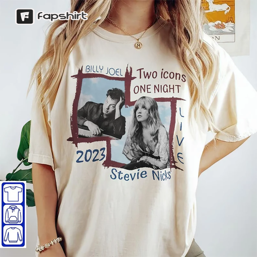 Billy Joel Stevie Nick Two Icons One Night Shirt, Billy Joel Sweatshirt, Billy Joel Hoodie, Billy Joel Stevie Nick 2023 Shirt