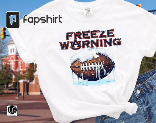 Auburn Freeze Football T-shirt Comfort Colors Freeze Warning War Eagle College Football Shirt Love Aubie Autumn Football AU Shirt