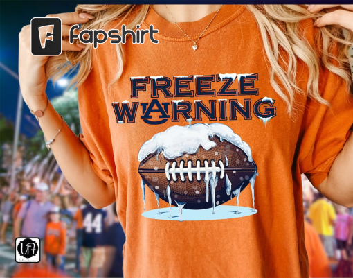 Auburn Freeze Football T-shirt Comfort Colors Freeze Warning War Eagle College Football Shirt Love Aubie Autumn Football AU Shirt