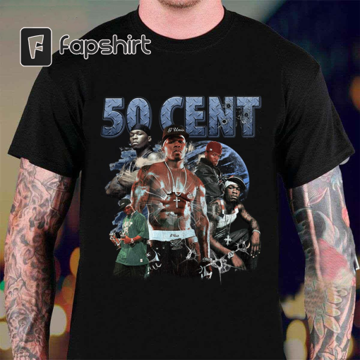 Vintage 50 Cent Bootleg T-Shirt | Vintage 90s Graphic Inspired Custom Tee | Oversized Rap Graphic Retro Shirt | Unisex Hip Hop Tee | Fan Gift