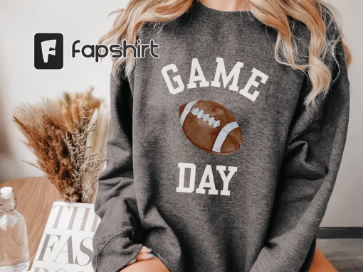 Gameday Sweatshirt for Football Season Tailgate Party, Simple Preppy College Style Fantasy Football Watching Shirt Women for Girlfriend