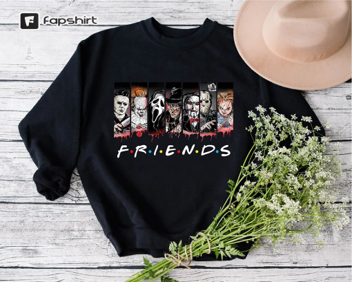 Horror Characters Friends Sweatshirt, Friends Halloween Sweatshirt, Horror Movie Characters Sweatshirt, Halloween Horror Movie Fan Gift