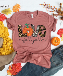 Love Fall Y’All Shirt, Leopard Print Fall…