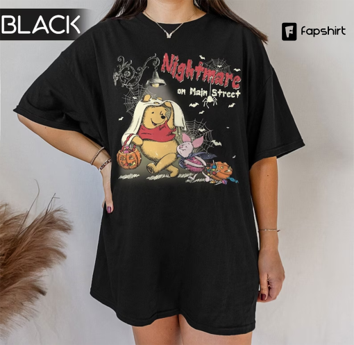 Nightmare On The Main Street Comfort Colors Shirt, Winnie The Pooh Halloween Shirt, Disney Halloween Shirt, Halloween Pumpkin Shirt