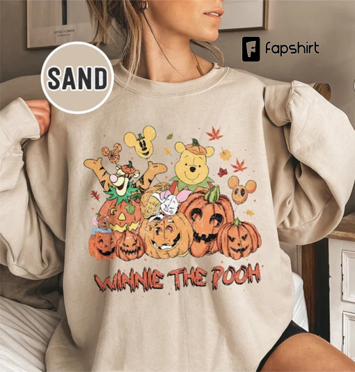 W.innie the P.ooh Halloween Sweatshirt, Halloween Sweater, D.isney Trip Tee, Halloween Gifts, Cute Halloween Pumpkin Sweatshirt