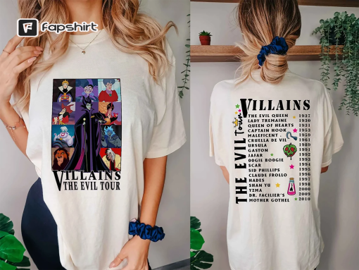 Disney Villains The Eras Tour Shirt, Disney Villains Characters Concert Music Shirt, Disney Evil Friends, Disney Evil Tour, Midnight Album