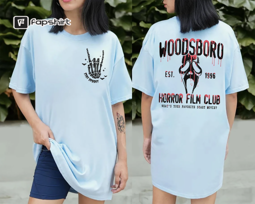 Comfort Colors Woodsboro Horror Film Club 2 Sided Shirt, Horror Film Club Shirt, Woodsboro Scream, Scream Ghost Shirt, Stay Spooky Shirt