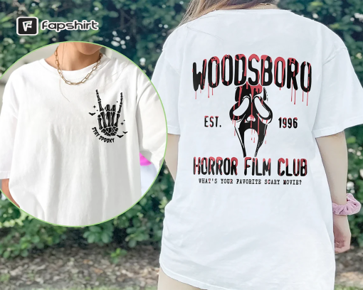 Comfort Colors Woodsboro Horror Film Club 2 Sided Shirt, Horror Film Club Shirt, Woodsboro Scream, Scream Ghost Shirt, Stay Spooky Shirt