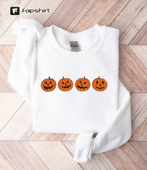 Pumpkin Sweatshirt, Pumpkin Sweater, Jack-o-Lantern Sweatshirt, Halloween Crewneck Sweatshirt, Halloween Sweater, Spooky Season, Fall Shirts