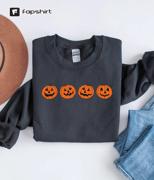 Pumpkin Sweatshirt, Pumpkin Sweater, Jack-o-Lantern Sweatshirt, Halloween Crewneck Sweatshirt, Halloween Sweater, Spooky Season, Fall Shirts