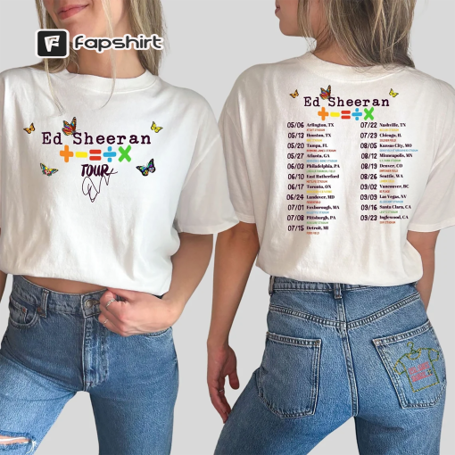 Ed Sheeran Tour Shirt, Sheerios Shirt Ed Sheeran Concert Shirt, Ed Sheeran Fan Shirt, 2023 Ed Sheeran Mathematic America Tour Shirt,