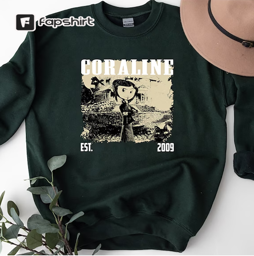 Coraline Movie, Coraline T-Shirt, Coraline Tee, Coraline Sweater, Crewneck Sweatshirt, Aesthetic Movie, Vintage T Shirt, Gift For Family