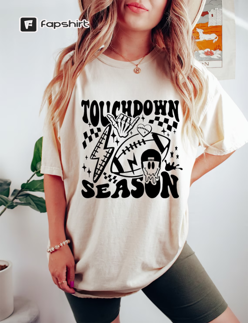 Football Shirt, Touch Down Season Tee, Football Game Shirt, Game Day Shirt, Football T-Shirts, Womens Football Tees, Retro Foot Ball TShirt