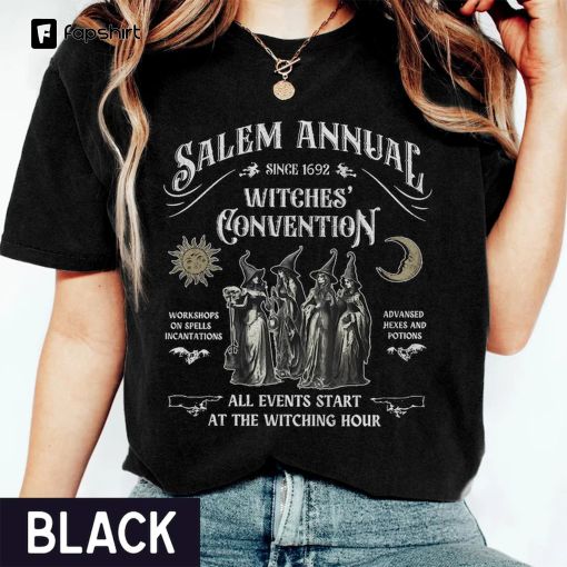 Halloween Shirt, Salem Witch Convention tshirt, Vintage Halloween Shirt, Retro Halloween, Halloween Witch Shirt, Salem Massachusetts trip