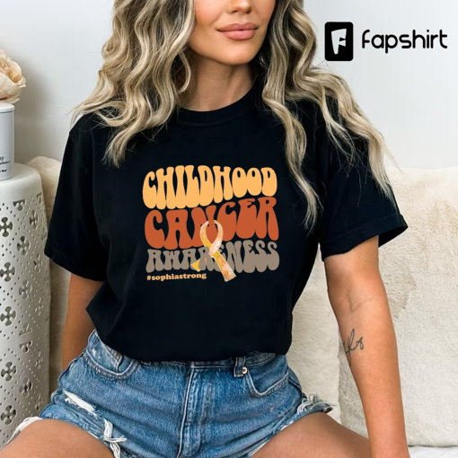 Childhood Cancer Awareness Shirt,Personalized Childhood Cancer Shirt, Gold Ribbon Cancer Support Shirt,Custom Pediatric Cancer Survivor