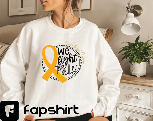 Childhood Cancer T-Shirt, Cancer Support Crewneck Sweatshirt, Cancer Survivort Gift, Cancer Awareness Shirt, Awareness Gifts, Cancer Ribbon