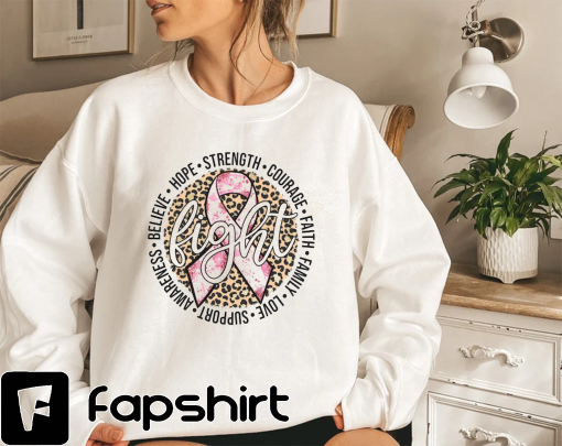 Fight Breast Cancer Shirt, Pink Cancer Ribbon Shirt, Leopard Breast Cancer Tee, Cancer Support Shirt, Breast Cancer Awareness Tee