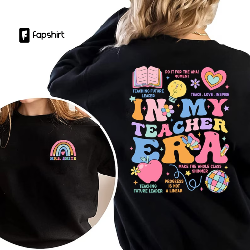 Custom Teacher Shirt, In My Teacher Era Retro Shirt Back to School Kindergarten Teacher First Day for Learning Gift For Teacher Appreciation