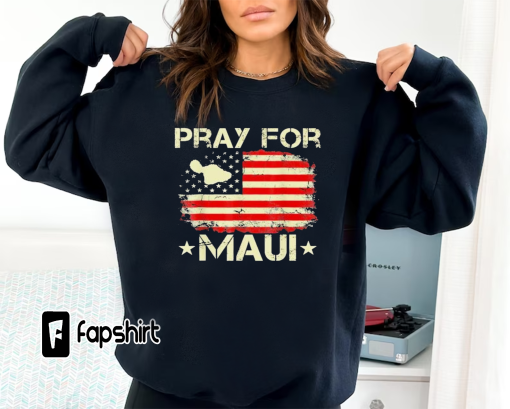 Pray for Maui Hawaii Strong America Flag Shirt