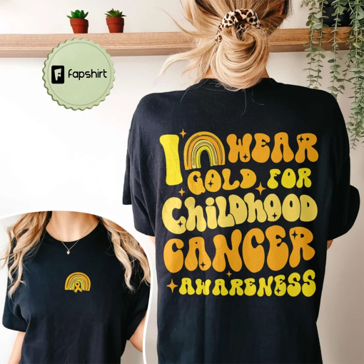 Childhood Cancer Awareness Comfort Colors Shirt, In September We Wear Gold, Childhood Cancer Shirt, Cancer Survivor Gift, Gold Ribbon Shirt