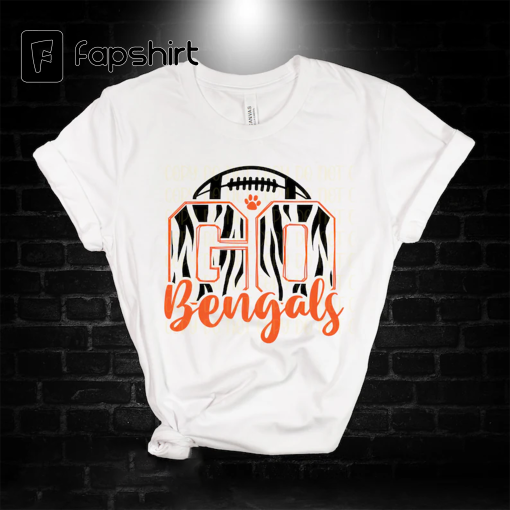 Go Bengals Tshirt, Go Bengals Tiger Stripe Tee, Bengals Shirt, who dey, Gifts for her, AFC, Cincinnati Bengals shirt