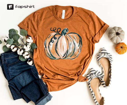 Fall Pumpkin Shirt – Cute Fall Shirt – Thanksgiving Tshirt – Graphic Tee for women – Pumpkin Spice Tee – Teacher Fall Shirt – Autumn Shirt