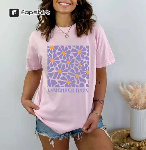 Comfort Colors Lavender Haze T-Shirt,Flower Shirt, Vintage Shirt Oversized,Aesthetic Comfortable Shirt, Washed Out Style, Flower Lover Shirt