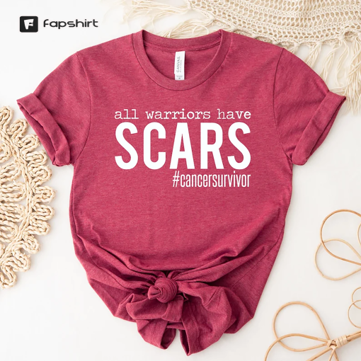 All Warriors have Scars Shirt, Cancer Survivor Shirt , Breast Cancer , Women Shirt , Pink October , Graphic Shirt, Ink and Quotes