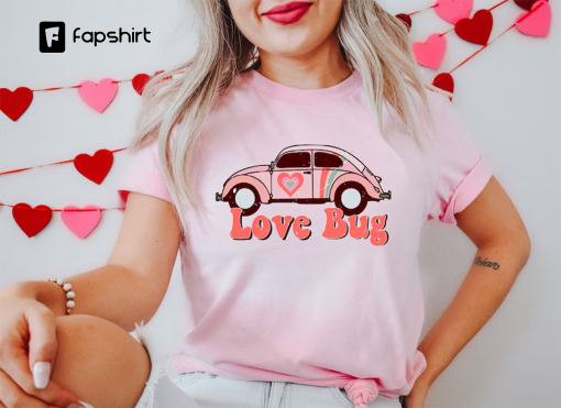 Love Bug T-shirt, Vintage Car Shirt, Vintage T Shirt, Car Shirt, Classic Car Shirt, Vintage Car Lover, Valentines Shirt, Valentines Day Gift