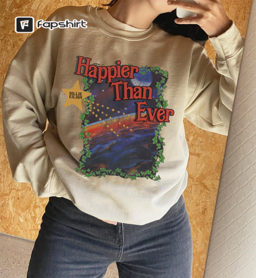 Happier Than Ever Billie retro shirt, Happier Than Ever inspired Tshirt Merch