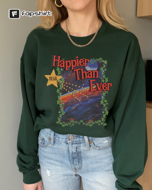 Happier Than Ever Billie retro shirt, Happier Than Ever inspired Tshirt Merch