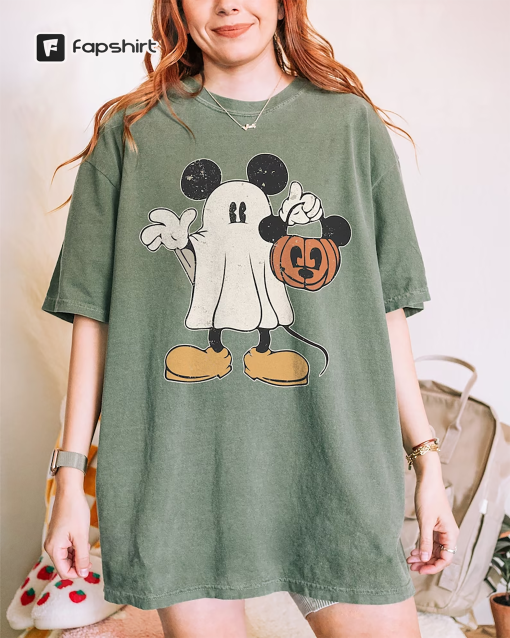 Vintage Mickey Ghost Halloween Comfort Colors Shirts, Mickey Halloween Boo, Mickey’s Not So Scary Halloween Shirt, Halloween Pumpkin Shirt