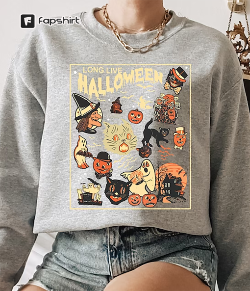 Long Live Halloween Shirt, Vintage Halloween Shirt, Vintage Black Cat, Retro Halloween, Fall Apparel