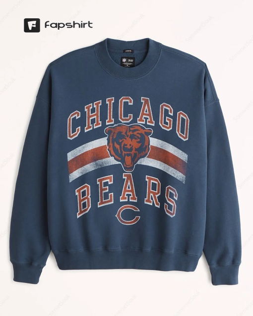 Chicago Bears Vintage Crewneck Sweatshirt, NFL Football Shirt, Soldier Field, Superbowl, Gale Sayers, Chicago Skyline