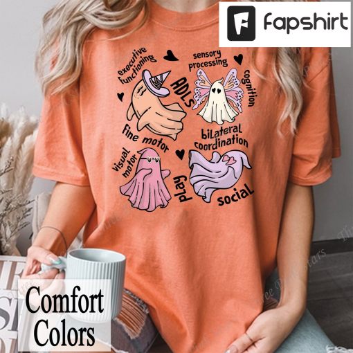 Occupational Therapy Halloween Comfort Colors Shirt, OT Shirt, Occupational Therapist Shirt, OT Ghosts Shirt, Physical Therapist