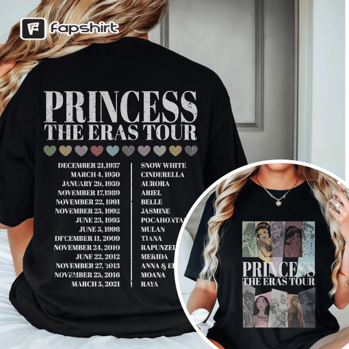 Princess Eras Tour Shirt, Disney Princess Shirt, Disney Princess Characters Shirt, Disney Girl Trip Shirt, Disney World Shirt, Disney Shirt