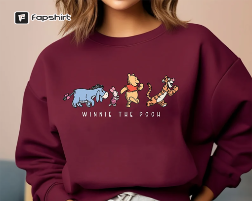 Winnie The Pooh And Friends Sweatshirt, Vintage Winnie The Pooh Sweatshirt, Pooh Bear Sweatshirt, Disneyworld Family Matching Sweatshirt