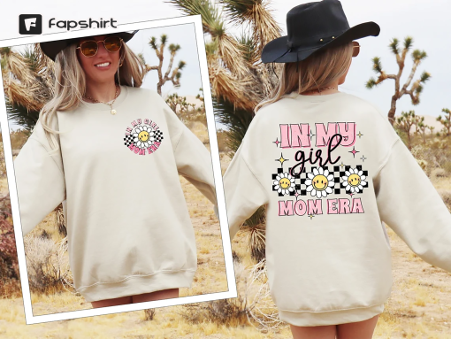 In My Girl Mom Era Sweatshirt, Retro Boho Style For Mom Shirt, Expecting Mom Gift, Gender Reveal Sweater