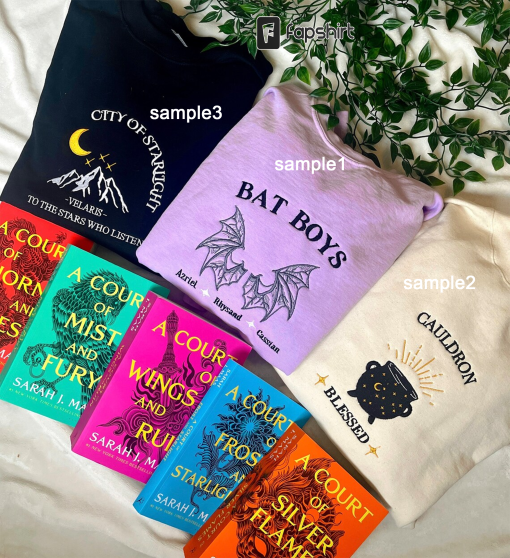 Bat Boys Sweatshirt / LICENSED ACOTAR Merch / embroidered acotar sweatshirt/ SJM Merch / Booktok Merch