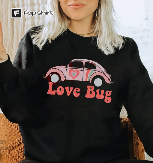 Vintage Love Bug Car Shirt, Vintage Car Lover, Vintage T Shirt, Car Shirt, Classic Car Shirt, Valentines Shirt, Valentines Day Gift