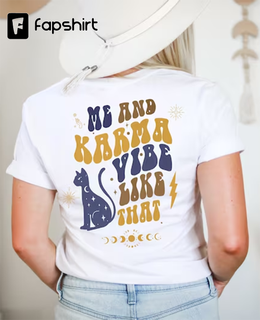 Me And Karma Vibe Like That Hoodie, Women’s Trendy Song Lyrics Sweatshirt, Retro Taylor Swift Lover Sweater, Aesthetic Matching Concert Tees