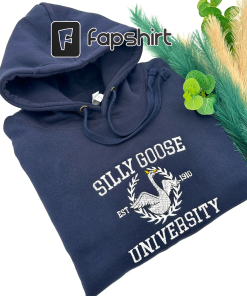 Silly Goose University embroidered jumper crewneck hoodie,…