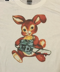 Chainsaw Bunny white t-shirt any size